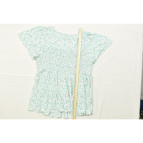 Torrid Women's Plus Size 3 Blue Floral Ruffle Tiered Babydoll Top Rayon - Picture 5 of 8